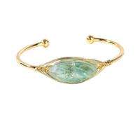 CYLRWSR Bracelet ouvert en fil de cuivre tissé à la main avec pierres précieuses naturelles incrustées de pierres précieuses, 19cm, Pierre, Agate