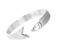 CYLRWSR Bracelet tendance en forme de poisson, style ethnique, plaqué argent, motif poisson, bracelet ouvert, bijou personnalisé pour femme