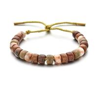 CYLRWSR Bracelet tissé à la main en pierre naturelle et perles de tambour, bijou de yoga extensible réglable pour homme et femme, 19cm, Pierre, Agate