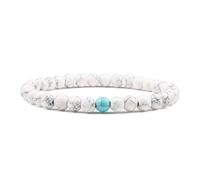 CYLRWSR Bracelets élastiques classiques de 6 mm en pierre naturelle pour homme et femme - Noir mat - Œil de tigre de lave