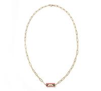 CYLRWSR Chaîne en acier inoxydable avec amulette en émail et émail, 19cm, Pierre, Agate