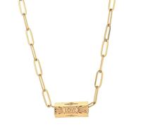 CYLRWSR Chaîne en acier inoxydable avec amulette en émail et émail, 19cm, Pierre, Agate
