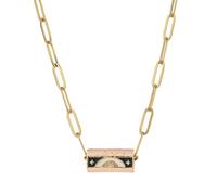 CYLRWSR Chaîne en acier inoxydable avec amulette en émail et émail, 19cm, Pierre, Agate