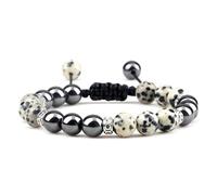 CYLRWSR Classique Hommes Hématite Perles Bracelet 8 mm Naturel Oeil de Tigre Pierre de Lave Bracelet et Bracelets Femmes Fait à la main, 19cm, Pierre, Agate