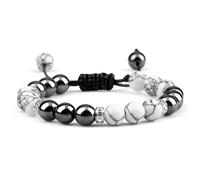 CYLRWSR Classique Hommes Hématite Perles Bracelet 8 mm Naturel Oeil de Tigre Pierre de Lave Bracelet et Bracelets Femmes Fait à la main, 19cm, Pierre, Agate