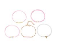 CYLRWSR Ensemble de bracelets en perles de riz de style bohème pour femme, bracelet à maillons empilés multicouches, bijoux de fête au quotidien, élégant et délicat