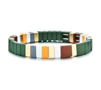 CYLRWSR Ensemble de bracelets réglables multicolores en émail et strass pour homme et femme, 19cm, Pierre, Agate