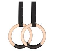 CYMMIYT Anneaux Gymnastique Anneaux de Gymnastique en Bois, Anneaux avec Boucle à Came réglable, d'entraînement antidérapants for l'entraînement Domicile