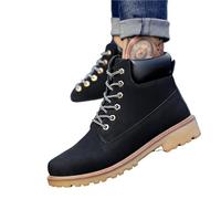 CYMMIYT Bottes de Neige Riding Shoes Men's Casual High Top Western Boots(Black,41)