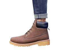 CYMMIYT Bottes de Neige Riding Shoes Men's Casual High Top Western Boots(Bronw,44)
