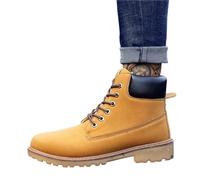 CYMMIYT Bottes de Neige Riding Shoes Men's Casual High Top Western Boots(Khaki,43)