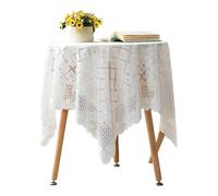 CYMMIYT Nappe en Dentelle White Lace Tablecloth Farmhouse Embroidered Cotton Decor for Dining Room Wedding Banquet Home 3