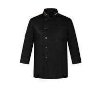 CYMMIYT Veste Cuisine Vêtements de Cuisine for Hommes, vêtements de Travail à Manches Longues for Chefs d'hôtel, Restauration Chinoise et Occidentale, Automne et Hiver(Black,M)