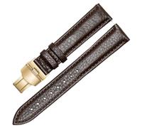 Cymwan Bracelet de montre en cuir véritable, largeur 16 mm, barre à ressort à dégagement rapide sans outils, fermoir papillon, bords cousus à la main, design fuselé et confortable, unisexe (noir