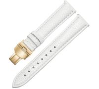 Cymwan Bracelet de montre en cuir véritable, largeur 16 mm, barre à ressort à dégagement rapide sans outils, fermoir papillon, bords cousus à la main, design fuselé et confortable, unisexe (noir