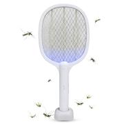 Cymwer 2 en 1 tapette à moustiques rechargeable tueur de mouches lampe | Raquette Zapper portative pour contrôle intérieur et extérieur, bureau à domicile, Patio d'arrière-cour