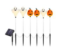 Cymwer 6 Pack Solar-Powered Pumpkin Halloween Lights (A) | 6 Pack Solar-Powered Pumpkin Halloween Lights LED Path Lights For Outdoor Ambiance (A)