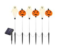 Cymwer 6 Pack Solar-Powered Pumpkin Halloween Lights (D) | 6 Pack Solar-Powered Pumpkin Halloween Lights LED Path Lights For Outdoor Ambiance (D)