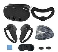 Cymwer 7 pièces Ensemble d'accessoires Casque Couverture contrôleur poignée Couverture Anti-Rayures Housse de Protection Masque lentille Couverture Lavable Masque Pad pour Casque Quest3