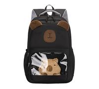 Cymwer Elementary Middle Kids Capybara Sac à dos avec plusieurs compartiments en nylon imperméable pour enfant et adolescent (Noir)