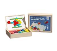 Cymwer Ensemble Tangram magnétique en bois Montessori 280 pièces - Puzzle géométrique éducatif pour enfants de 4 à 8 ans
