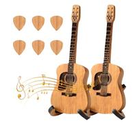 Cymwer Étui pour médiators de Guitare, Sherum Strumbox, boîte de médiator de Guitare Acoustique en Bois avec 3 médiators de Guitare, Support de médiator de Guitare en Bois avec Support, Cade
