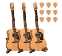 Cymwer Étui pour médiators de Guitare, Sherum Strumbox, boîte de médiator de Guitare Acoustique en Bois avec 3 médiators de Guitare, Support de médiator de Guitare en Bois avec Support, Cade