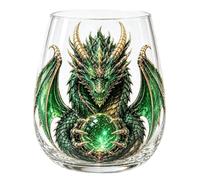 Cymwer Fantasy Crystal Ball Whisky Glass Dragon-Sculpted Drinkware(2) (2) | Cymwer Verres Dragon Dragon Sculpted Drinkware Fantasy Crystal Ball Whisky Glass Gift Ready Unique Glass Cup (2)