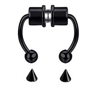 Cymwer faux anneau de nez en forme de fer à cheval, anneaux de Septum en acier inoxydable, faux piercing, cerceau C Clip
