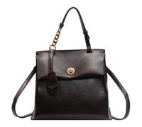 Cymwer Femmes PU Cuir Simple Rabat Sacs À Dos Capacité All-Match Sac À Dos Couleur Unie Polyvalent Fourre-Tout Sac À Main Date Sacs À Main En Plein Air (Café)