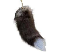 Cymwer Fluffy Therian Tail Porte-clés, Queue de Renard Queue Porte-clés Extra Large Porte-clés Accessoires de Sac Porte-clés de Voiture pour Femmes et Filles