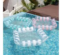 Cymwer Hamac d'eau Gonflable Pliable avec Dossier et Matelas de Natation