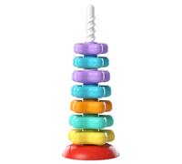 Cymwer Jeu d'empilement Arc-en-Ciel tournant pour Enfants, Stacker en Cercles colorés, Jouet éducatif précoce pour développer la motricité et la Perception sensorielle du bébé,-7 Tier-1PCS