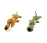 Cymwer Jouet de Dentition Interactif pour Chiot en Peluche avec Tissu Doux, Animal en Peluche pour Chien, Idéal pour Occupation Chiots et Petits Races-Wolf+Lion