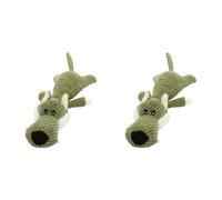 Cymwer Jouet de Dentition Interactif pour Chiot en Peluche avec Tissu Doux, Animal en Peluche pour Chien, Idéal pour Occupation Chiots et Petits Races-WOLF-2PCS