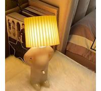 Cymwer Lampe créative Un petit homme timide, Une lampe créative du petit homme timide, Lampe de chevet LED amusante Lampe de chambre avec abat-jour