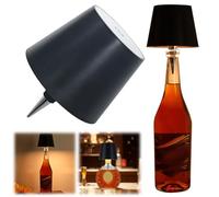 Cymwer Lampe de bouteille sans fil 2024, nouvelle lampe de bouteille d'eau 3 couleurs avec gradation continue, lumière tactile rechargeable, lampe de table d'extérieur rechargeable, barre lu