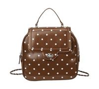 Cymwer Mini sac à dos en cuir PU à pois mignon, coquette, sac à dos décontracté et esthétique pour femme, adolescente, cadeaux tendance pour enfants (marron)