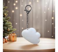 Cymwer Porte-clés Coeur Lumineux, mini lampe de poche rechargeable LED avec capteur tactile, veilleuse pour sacs à main, cadeau femmes et filles - Nuage blanc