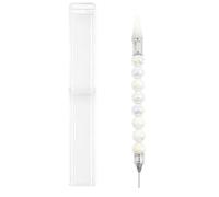 Cymwer - stylo à pointe de peinture diamant en résine, diamant à double | Poignée perles arc-en-ciel ergonomic Classique outil précis pour diamonds 5D et mosaïque Capuchon protecteur inclus (White)