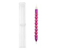 Cymwer - stylo à pointe de peinture diamant en résine, diamant à double | Poignée perles arc-en-ciel ergonomic Classique outil précis pour diamonds 5D et mosaïque Capuchon protecteur inclus (Rose