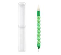 Cymwer - stylo à pointe de peinture diamant en résine, diamant à double | Poignée perles arc-en-ciel ergonomic Classique outil précis pour diamonds 5D et mosaïque Capuchon protecteur inclus (Green)