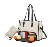 Cymwer Women Pu 2-en-1 Sac à lunch, sac à lunch multi-compartiments, sac à main matelassé de grande capacité avec sac à main pour pique-nique de camping