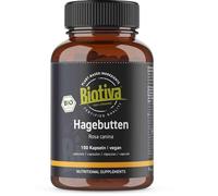 Cynorhodon bio 150 Gélules - Garanti sans additifs - 650mg - Produit en Allemagne - Biotiva