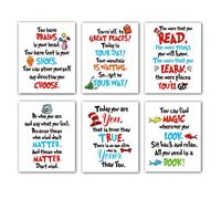 Cynosener Lot de 6 affiches de chapeau de médecin chat, décoration murale pour salle de lecture, décoration murale pour salle de classe, 20,3 x 25,4 cm