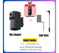 Cynova-Adaptateur de micro audio pour Insta360,prise de microphone,chaussure froide,kit de son statique pour Insta 360 tage,accessoires d'origine - Type Audio Combo