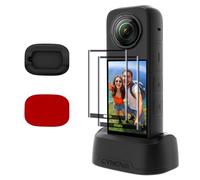 CYNOVA Insta 360 X5 Support pour Insta360 X5 / X4 Accessoires, Insta 360 X5 / X4 Stand Base Support Base Base pour Insta 360 X5 / X4 Film de protection écran trempé 2 Pack Silicone Stand Desktop