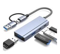 CYNTECH Hub USB 4 en 1 - Ports USB-A et USB-C, transfert de données 5 Gbit/s, compatible avec MacBook Pro/Air, Dell XPS, Lenovo Thinkpad, ordinateurs portables HP et plus encore
