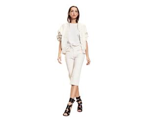Cynthia Rowley - Blouson Aviateur Oversize EN Cuir - Femme - Vestes - Blanc - Taille: 38 FR