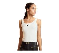 Cynthia Rowley - Heart Embroidered Knit Top - Femme - Tops - Blanc - Taille: 36 FR